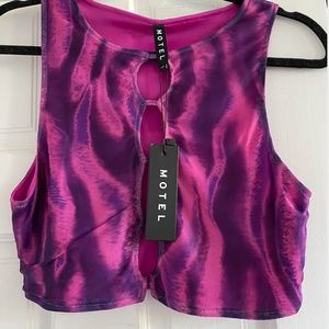 Briasta Crop Top in Tropical Rave Pink